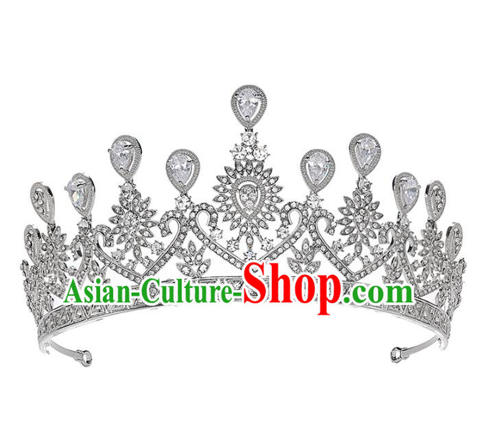 European Queen Zircon Hair Clasp Handmade Wedding Bride Hair Accessories Baroque Royal Crown European Queen Zircon Hair Clasp Handmade Wedding Bride Hair Accessories Baroque Royal Crown