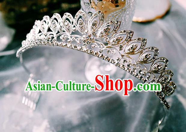 Handmade Wedding Bride Hair Accessories European Queen Hair Clasp Baroque Royal Crown Handmade Wedding Bride Hair Accessories European Queen Hair Clasp Baroque Royal Crown