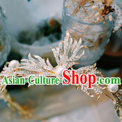 Handmade Court Retro Hair Accessories Baroque Bride Headwear European Wedding Golden Royal Crown