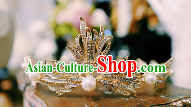 Handmade Court Retro Hair Accessories Baroque Bride Headwear European Wedding Golden Royal Crown