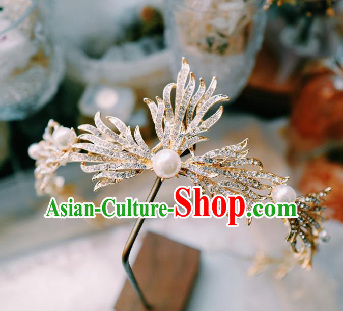 Handmade Court Retro Hair Accessories Baroque Bride Headwear European Wedding Golden Royal Crown