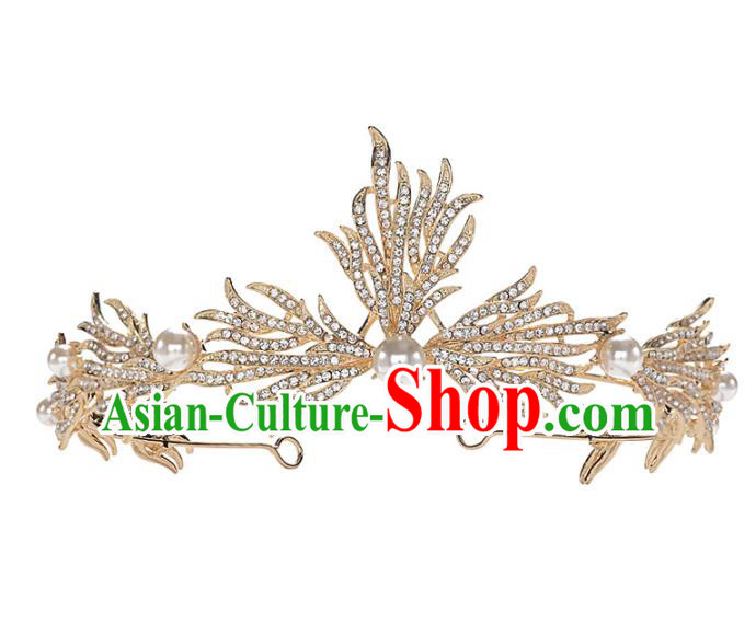 Handmade Court Retro Hair Accessories Baroque Bride Headwear European Wedding Golden Royal Crown