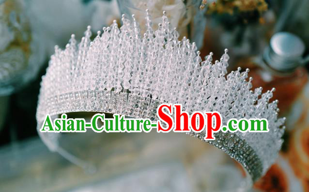 Handmade Wedding Beads Royal Crown Baroque Bride Hair Accessories European Headband