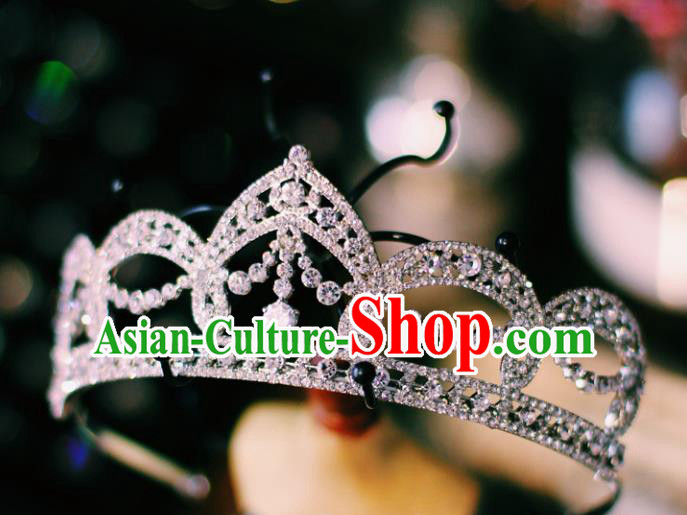 Handmade Baroque Bride Royal Crown European Court Princess Headwear Wedding Crystal Hair Accessories Handmade Baroque Bride Royal Crown European Court Princess Headwear Wedding Crystal Hair Accessories