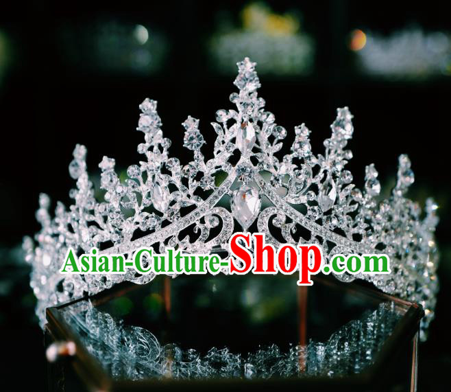 Retro European Wedding Royal Crown Handmade Court Hair Accessories Baroque Princess Zircon Headwear Retro European Wedding Royal Crown Handmade Court Hair Accessories Baroque Princess Zircon Headwear