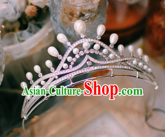 European Wedding Bride Hair Accessories Court Hair Jewelry Baroque Princess Zircon Royal Crown