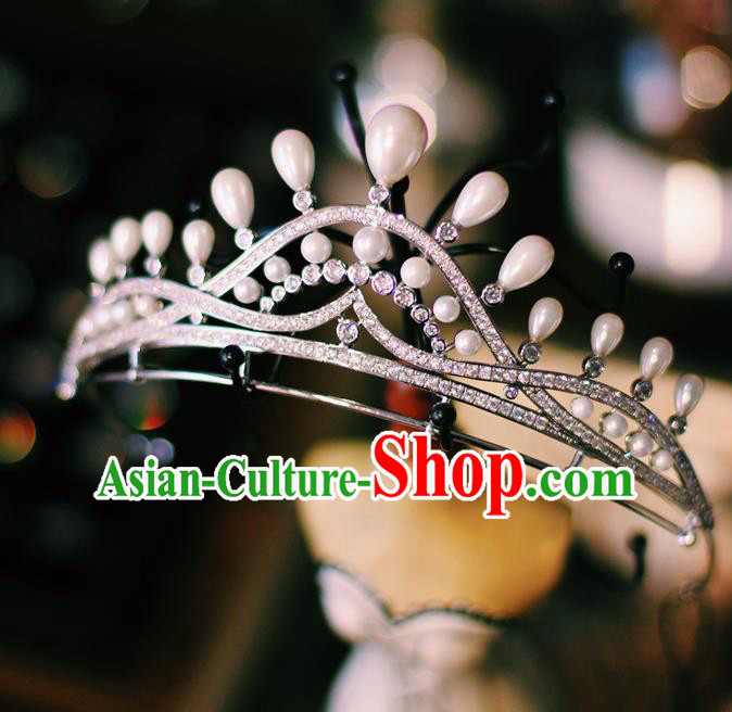 European Wedding Bride Hair Accessories Court Hair Jewelry Baroque Princess Zircon Royal Crown