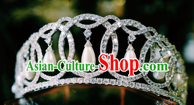 Baroque Princess Zircon Royal Crown European Wedding Bride Hair Accessories Court Hair Jewelry Baroque Princess Zircon Royal Crown European Wedding Bride Hair Accessories Court Hair Jewelry