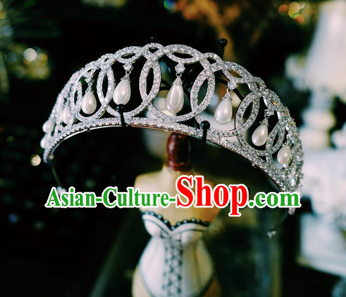 Baroque Princess Zircon Royal Crown European Wedding Bride Hair Accessories Court Hair Jewelry Baroque Princess Zircon Royal Crown European Wedding Bride Hair Accessories Court Hair Jewelry