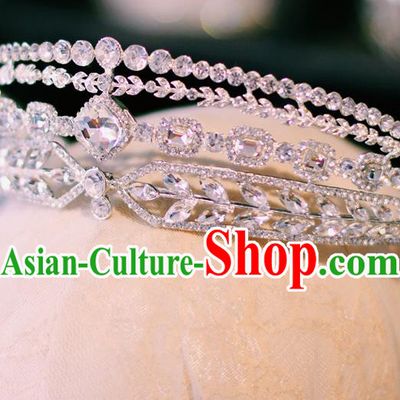 Baroque Court Hair Jewelry Princess Zircon Royal Crown European Wedding Bride Hair Accessories