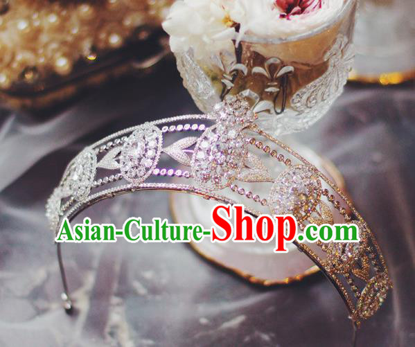 Baroque Princess Zircon Royal Crown Court Hair Jewelry European Wedding Bride Hair Accessories