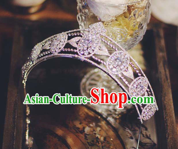 Baroque Princess Zircon Royal Crown Court Hair Jewelry European Wedding Bride Hair Accessories