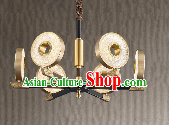 Chinese Traditional Classical Brass Lamp Handmade Six Light Ceiling Lantern Chinese Traditional Classical Brass Lamp Handmade Six Light Ceiling Lantern