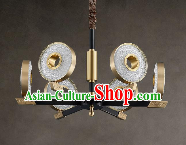 Chinese Traditional Classical Brass Lamp Handmade Six Light Ceiling Lantern Chinese Traditional Classical Brass Lamp Handmade Six Light Ceiling Lantern