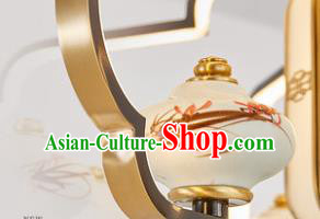 Chinese Traditional Brass Ceiling Lamp Handmade Classical Ceramics Vases Lantern Chinese Traditional Brass Ceiling Lamp Handmade Classical Ceramics Vases Lantern