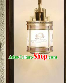 Top Grade Chinese Traditional Handmade Brass Wall Lantern Classical Printing Lotus Palace Lanterns Top Grade Chinese Traditional Handmade Brass Wall Lantern Classical Printing Lotus Palace Lanterns