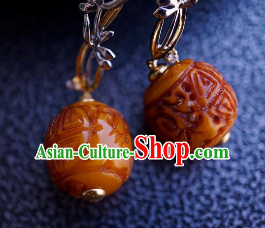 Top Grade Chinese Handmade Beeswax Ear Jewelry Accessories Traditional Classical Earrings Top Grade Chinese Handmade Beeswax Ear Jewelry Accessories Traditional Classical Earrings