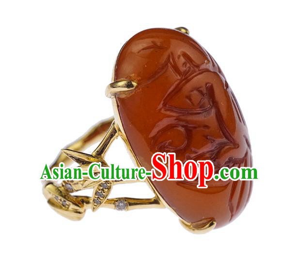 Chinese Traditional Carving Beeswax Ring Ancient Wedding Jewelry Accessories Chinese Traditional Carving Beeswax Ring Ancient Wedding Jewelry Accessories