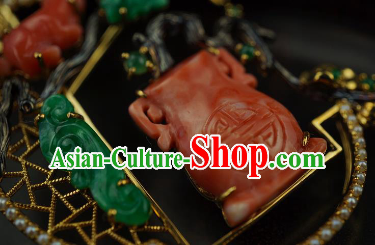 China Classical Cheongsam Carving Squirrel Brooch Traditional Handmade Jade Pearls Breastpin China Classical Cheongsam Carving Squirrel Brooch Traditional Handmade Jade Pearls Breastpin