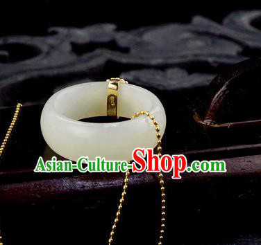 Chinese Traditional White Jade Ring Ancient Wedding Gems Jewelry Accessories Chinese Traditional White Jade Ring Ancient Wedding Gems Jewelry Accessories