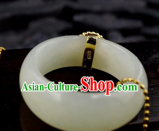 Chinese Traditional White Jade Ring Ancient Wedding Gems Jewelry Accessories Chinese Traditional White Jade Ring Ancient Wedding Gems Jewelry Accessories