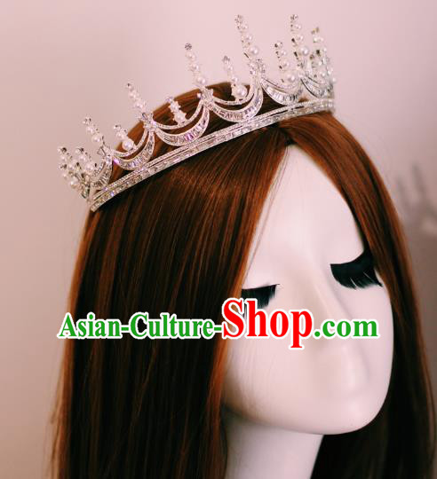 Baroque Bride Crystal Royal Crown Handmade Wedding Jewelry Accessories European Princess Birthday Headwear Baroque Bride Crystal Royal Crown Handmade Wedding Jewelry Accessories European Princess Birthday Headwear