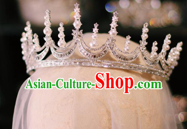Baroque Bride Crystal Royal Crown Handmade Wedding Jewelry Accessories European Princess Birthday Headwear Baroque Bride Crystal Royal Crown Handmade Wedding Jewelry Accessories European Princess Birthday Headwear