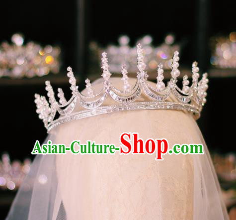 Baroque Bride Crystal Royal Crown Handmade Wedding Jewelry Accessories European Princess Birthday Headwear Baroque Bride Crystal Royal Crown Handmade Wedding Jewelry Accessories European Princess Birthday Headwear