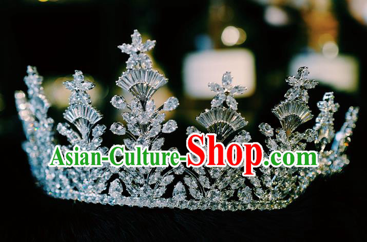 Handmade Baroque Bride Wedding Zircon Royal Crown Crystal Jewelry Accessories European Princess Headwear Handmade Baroque Bride Wedding Zircon Royal Crown Crystal Jewelry Accessories European Princess Headwear