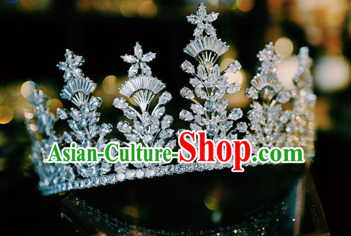 Handmade Baroque Bride Wedding Zircon Royal Crown Crystal Jewelry Accessories European Princess Headwear Handmade Baroque Bride Wedding Zircon Royal Crown Crystal Jewelry Accessories European Princess Headwear