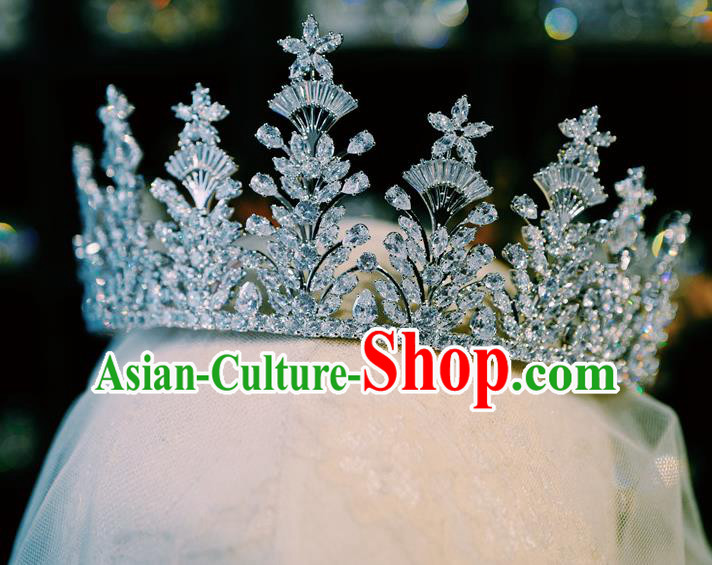 Handmade Baroque Bride Wedding Zircon Royal Crown Crystal Jewelry Accessories European Princess Headwear Handmade Baroque Bride Wedding Zircon Royal Crown Crystal Jewelry Accessories European Princess Headwear