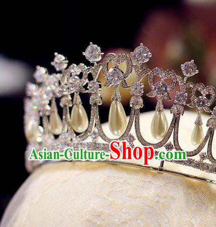 Handmade European Princess Headwear Baroque Bride Wedding Pearls Royal Crown Crystal Jewelry Accessories Handmade European Princess Headwear Baroque Bride Wedding Pearls Royal Crown Crystal Jewelry Accessories