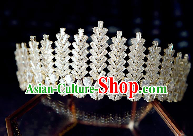 Handmade European Crystal Jewelry Accessories Princess Headwear Baroque Bride Wedding Golden Royal Crown Handmade European Crystal Jewelry Accessories Princess Headwear Baroque Bride Wedding Golden Royal Crown