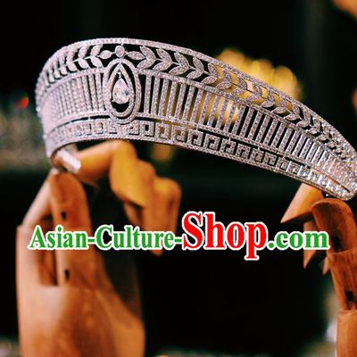 Handmade Baroque Bride Wedding Luxury Zircon Royal Crown European Crystal Jewelry Accessories Princess Headwear