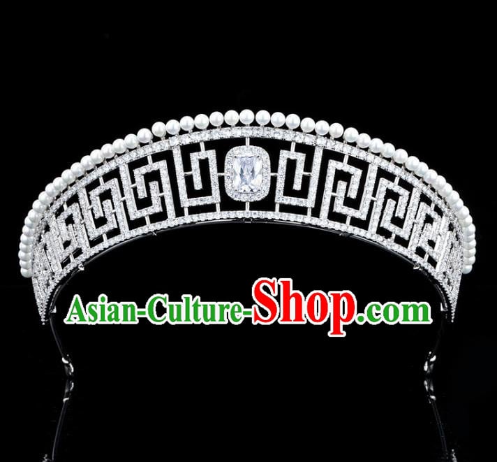 Handmade Baroque Queen Wedding Luxury Zircon Royal Crown European Princess Headwear Jewelry Accessories Handmade Baroque Queen Wedding Luxury Zircon Royal Crown European Princess Headwear Jewelry Accessories
