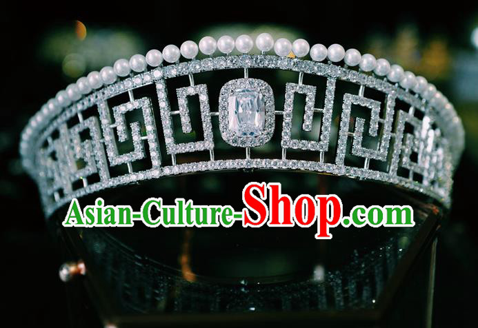 Handmade Baroque Queen Wedding Luxury Zircon Royal Crown European Princess Headwear Jewelry Accessories Handmade Baroque Queen Wedding Luxury Zircon Royal Crown European Princess Headwear Jewelry Accessories