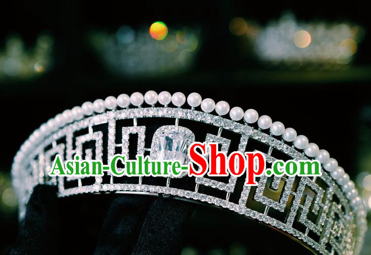 Handmade Baroque Queen Wedding Luxury Zircon Royal Crown European Princess Headwear Jewelry Accessories Handmade Baroque Queen Wedding Luxury Zircon Royal Crown European Princess Headwear Jewelry Accessories