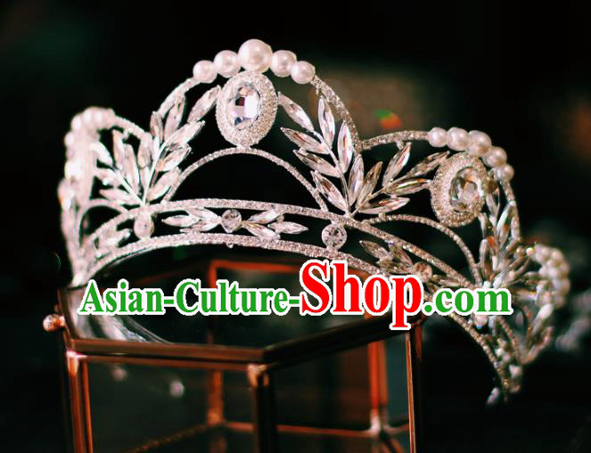 Handmade Luxury Zircon Royal Crown Baroque Wedding Women Jewelry Accessories European Princess Headwear Handmade Luxury Zircon Royal Crown Baroque Wedding Women Jewelry Accessories European Princess Headwear