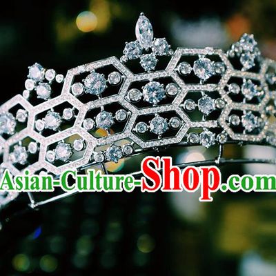 Top Baroque Queen Zircon Royal Crown Bride Headwear European Wedding Jewelry Accessories
