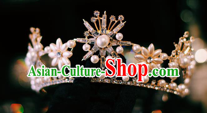 Top Bride Headwear European Wedding Jewelry Accessories Baroque Queen Pearls Royal Crown Top Bride Headwear European Wedding Jewelry Accessories Baroque Queen Pearls Royal Crown