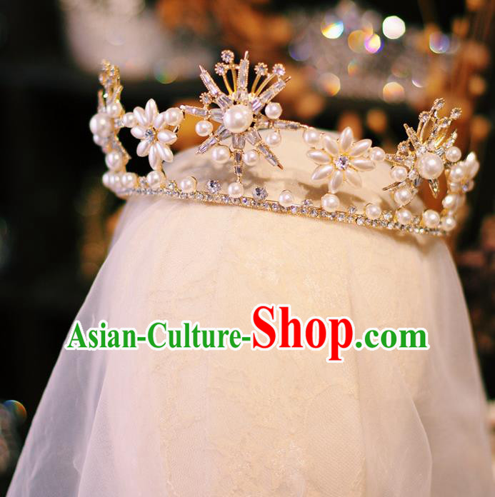 Top Bride Headwear European Wedding Jewelry Accessories Baroque Queen Pearls Royal Crown Top Bride Headwear European Wedding Jewelry Accessories Baroque Queen Pearls Royal Crown