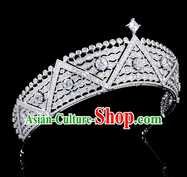 European Retro Hair Accessories Bride Zircon Royal Crown Wedding Princess Jewelry European Retro Hair Accessories Bride Zircon Royal Crown Wedding Princess Jewelry