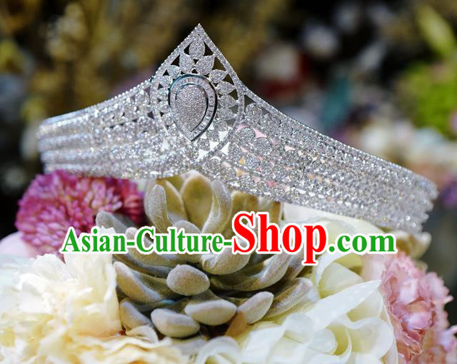 Top European Wedding Jewelry Accessories Princess Zircon Royal Crown Bride Headwear