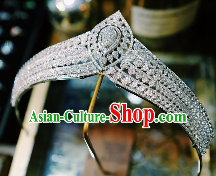 Top European Wedding Jewelry Accessories Princess Zircon Royal Crown Bride Headwear