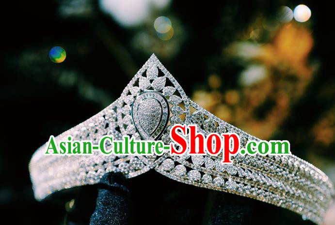 Top European Wedding Jewelry Accessories Princess Zircon Royal Crown Bride Headwear