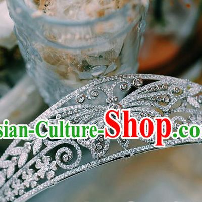 Top European Retro Zircon Butterfly Royal Crown Bride Headwear Princess Wedding Jewelry Accessories