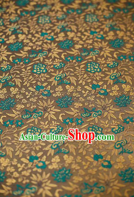 Chinese Classical Twine Chrysanthemum Pattern Design Brown Song Brocade Fabric Asian Traditional Silk Material Chinese Classical Twine Chrysanthemum Pattern Design Brown Song Brocade Fabric Asian Traditional Silk Material