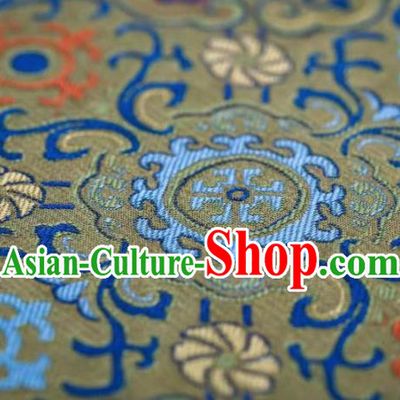 Chinese Classical Lotus Pattern Design Green Song Brocade Fabric Asian Traditional Silk Material