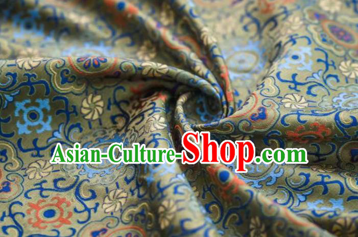 Chinese Classical Lotus Pattern Design Green Song Brocade Fabric Asian Traditional Silk Material Chinese Classical Lotus Pattern Design Green Song Brocade Fabric Asian Traditional Silk Material