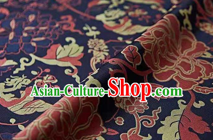 Chinese Classical Peony Pattern Design Purple Song Brocade Fabric Asian Traditional Silk Material Chinese Classical Peony Pattern Design Purple Song Brocade Fabric Asian Traditional Silk Material